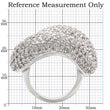 0W066 Rhodium Brass Ring with AAA Grade CZ in Clear
