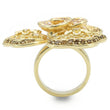 0W312 Gold Brass Ring with AAA Grade CZ in Multi Color