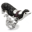 0W003 Rhodium + Ruthenium Brass Ring with AAA Grade CZ in Multi Color