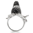 0W003 Rhodium + Ruthenium Brass Ring with AAA Grade CZ in Multi Color