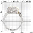 0W099 Gold+Rhodium Brass Ring with AAA Grade CZ in Topaz