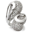 0W118 Rhodium Brass Ring with AAA Grade CZ in Clear