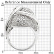 0W118 Rhodium Brass Ring with AAA Grade CZ in Clear