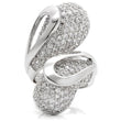 0W118 Rhodium Brass Ring with AAA Grade CZ in Clear
