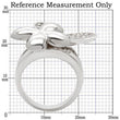 0W147 Rhodium Brass Ring with AAA Grade CZ in Clear