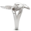 0W147 Rhodium Brass Ring with AAA Grade CZ in Clear
