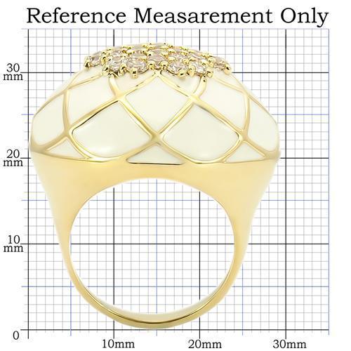 0W206 Gold Brass Ring with AAA Grade CZ in Clear
