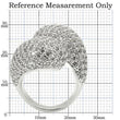 0W216 Rhodium Brass Ring with AAA Grade CZ in Clear