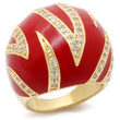 0W229 Gold Brass Ring with AAA Grade CZ in Clear
