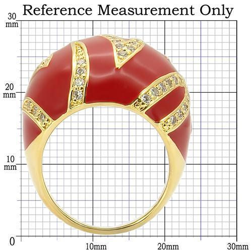 0W229 Gold Brass Ring with AAA Grade CZ in Clear