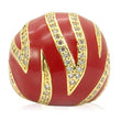 0W229 Gold Brass Ring with AAA Grade CZ in Clear