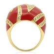 0W229 Gold Brass Ring with AAA Grade CZ in Clear