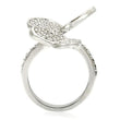 0W237 Rhodium Brass Ring with AAA Grade CZ in Clear