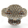0W279 Ruthenium Brass Ring with Top Grade Crystal in Multi Color