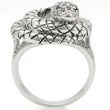 0W281 Rhodium Brass Ring with AAA Grade CZ in Jet