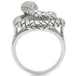 0W281 Rhodium Brass Ring with AAA Grade CZ in Jet