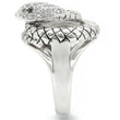 0W281 Rhodium Brass Ring with AAA Grade CZ in Jet