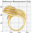 0W316 Gold Brass Ring with AAA Grade CZ in Clear