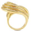 0W316 Gold Brass Ring with AAA Grade CZ in Clear