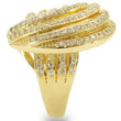 0W316 Gold Brass Ring with AAA Grade CZ in Clear