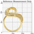 0W317 Gold Brass Ring with AAA Grade CZ in Clear
