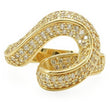 0W317 Gold Brass Ring with AAA Grade CZ in Clear