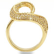0W317 Gold Brass Ring with AAA Grade CZ in Clear