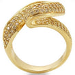 0W317 Gold Brass Ring with AAA Grade CZ in Clear