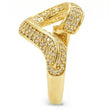 0W317 Gold Brass Ring with AAA Grade CZ in Clear