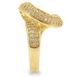 0W317 Gold Brass Ring with AAA Grade CZ in Clear