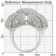 0W349 Rhodium Brass Ring with AAA Grade CZ in Clear