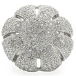 0W349 Rhodium Brass Ring with AAA Grade CZ in Clear