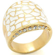 0W379 Gold Brass Ring with Top Grade Crystal in Clear