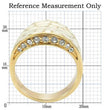 0W379 Gold Brass Ring with Top Grade Crystal in Clear