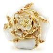 1W040 Gold Brass Ring with AAA Grade CZ in Champagne