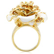 1W040 Gold Brass Ring with AAA Grade CZ in Champagne