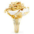 1W040 Gold Brass Ring with AAA Grade CZ in Champagne