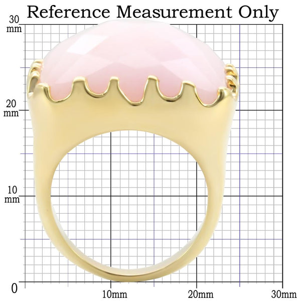 1W041 Gold Brass Ring with Synthetic in Rose