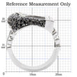 1W048 Rhodium + Ruthenium Brass Ring with AAA Grade CZ in Black Diamond