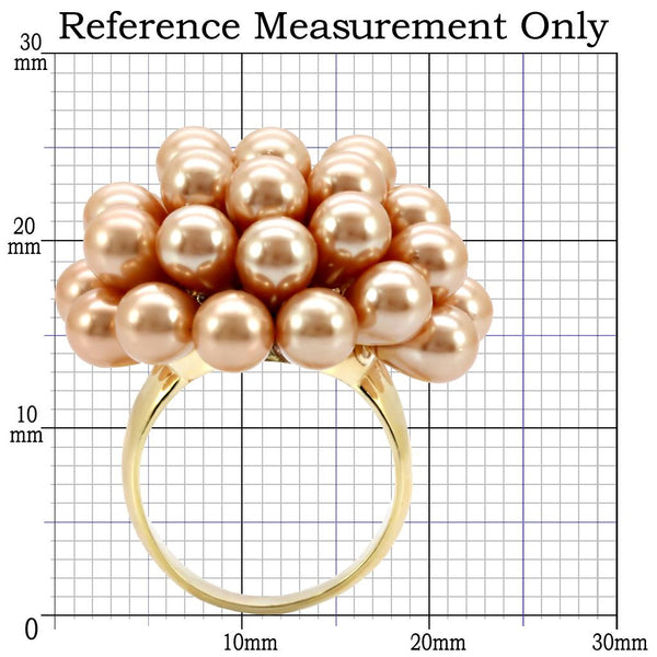 1W050 Gold Brass Ring with Synthetic in Champagne