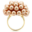 1W050 Gold Brass Ring with Synthetic in Champagne