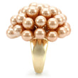 1W050 Gold Brass Ring with Synthetic in Champagne