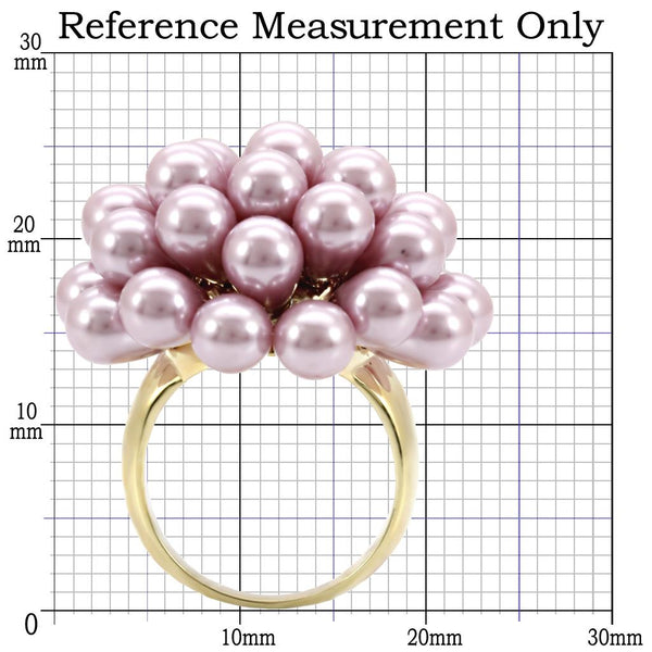 1W051 Gold Brass Ring with Synthetic in Light Amethyst