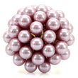 1W051 Gold Brass Ring with Synthetic in Light Amethyst