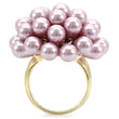 1W051 Gold Brass Ring with Synthetic in Light Amethyst