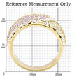 1W053 Gold Brass Ring with Top Grade Crystal in Multi Color