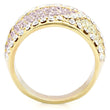 1W053 Gold Brass Ring with Top Grade Crystal in Multi Color