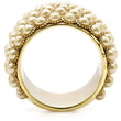 1W057 Gold Brass Ring with Synthetic in Citrine Yellow