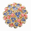 1W106 Gold Brass Ring with Semi-Precious in Rose