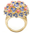1W106 Gold Brass Ring with Semi-Precious in Rose